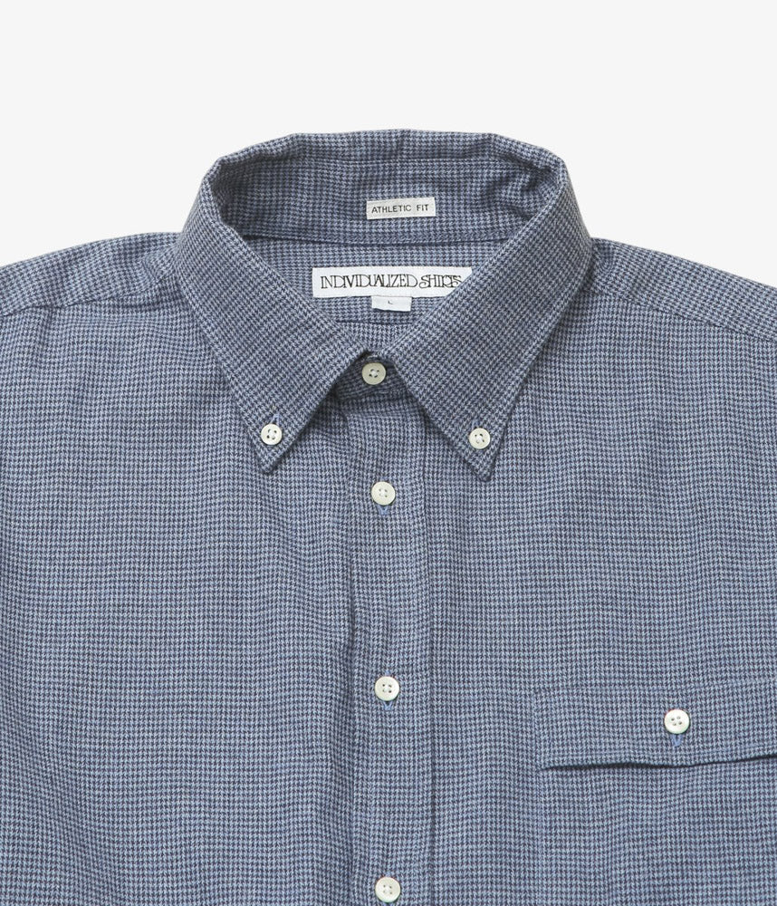 INDIVIDUALIZED SHIRTS ''HOUNDSTOOTH(ATHLETIC FIT SPORT B.D.SHIRT)'' (NAVY)