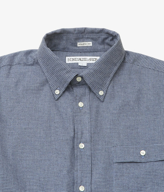 INDIVIDUALIZED SHIRTS ''HOUNDSTOOTH(ATHLETIC FIT SPORT B.D.SHIRT)'' (NAVY)