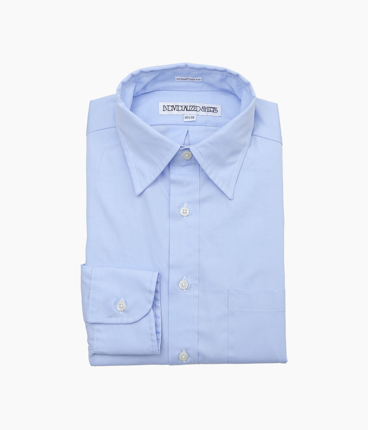 INDIVIDUALIZED SHIRTS ''IMPERIAL BLOAD CLOTH (STANDARD FIT JFK COLLAR SHIRT)''(BLUE)