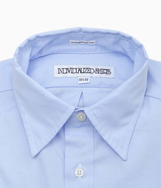 INDIVIDUALIZED SHIRTS ''IMPERIAL BLOAD CLOTH(STANDARD FIT JFK COLLAR SHIRT)'' (BLUE)
