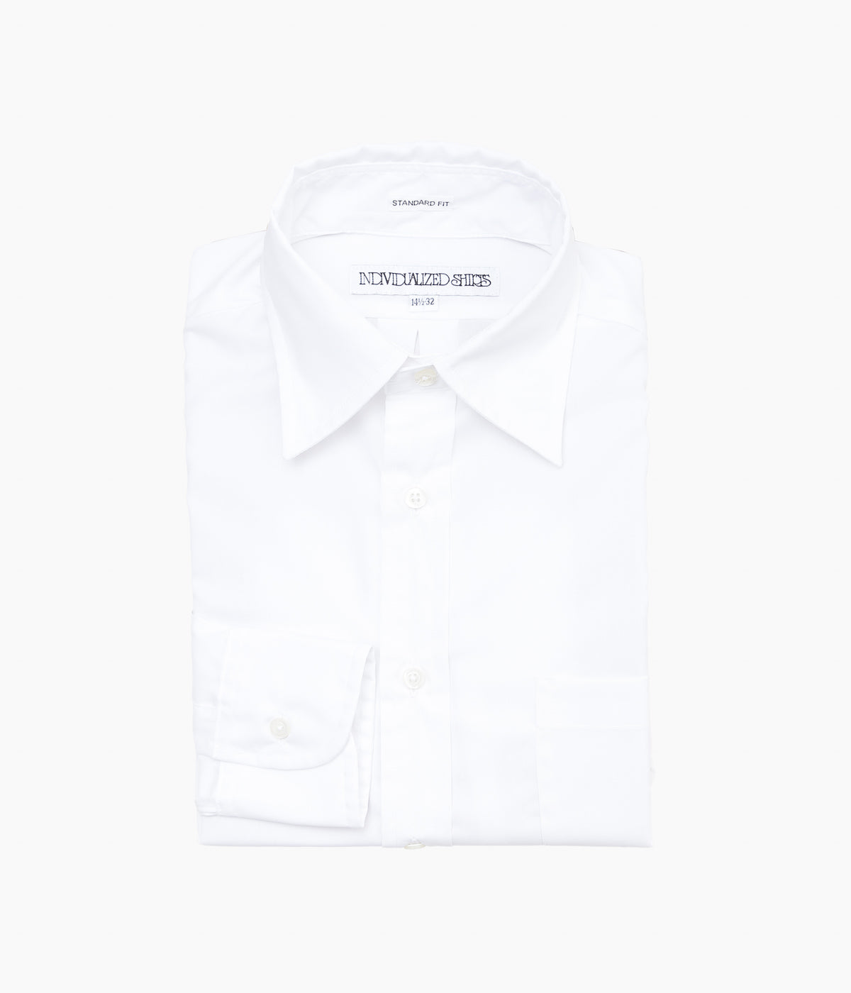 INDIVIDUALIZED SHIRTS ''IMPERIAL BLOAD CLOTH (STANDARD FIT JFK COLLAR SHIRT)''(WHITE)