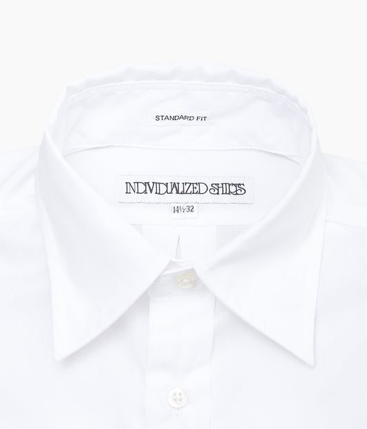INDIVIDUALIZED SHIRTS ''IMPERIAL BLOAD CLOTH(STANDARD FIT JFK COLLAR SHIRT)'' (WHITE)