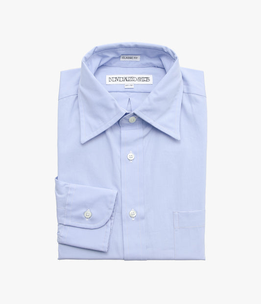 INDIVIDUALIZED SHIRTS ''IMPERIAL BROAD CLOTH(CLASSIC FIT JFK COLLAR SHIRT)'' (BLUE)