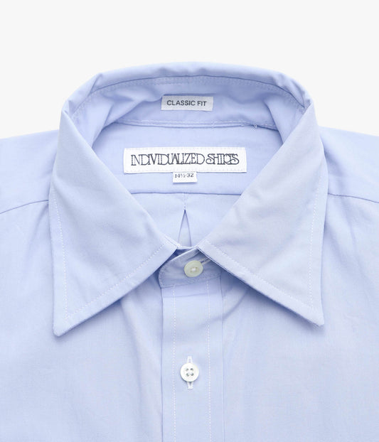INDIVIDUALIZED SHIRTS ''IMPERIAL BROAD CLOTH(CLASSIC FIT JFK COLLAR SHIRT)'' (BLUE)