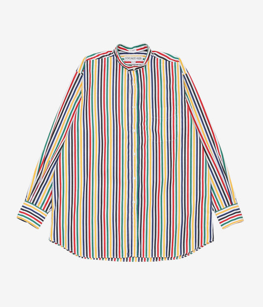 INDIVIDUALIZED SHIRTS ''LEXINGTON STRIPE(RELAXED FIT BAND COLLAR SHIRT)'' (MULTI)