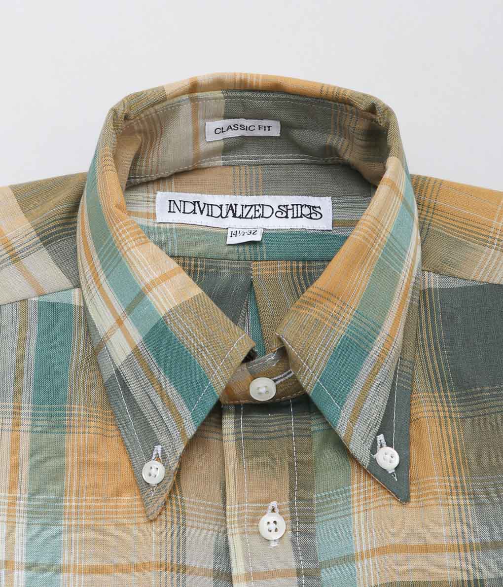 INDIVIDUALIZED SHIRTS ''LIMITED MADRAS(CLASSIC FIT BUTTON DOWN SHIRTS)'' (YELLOW)