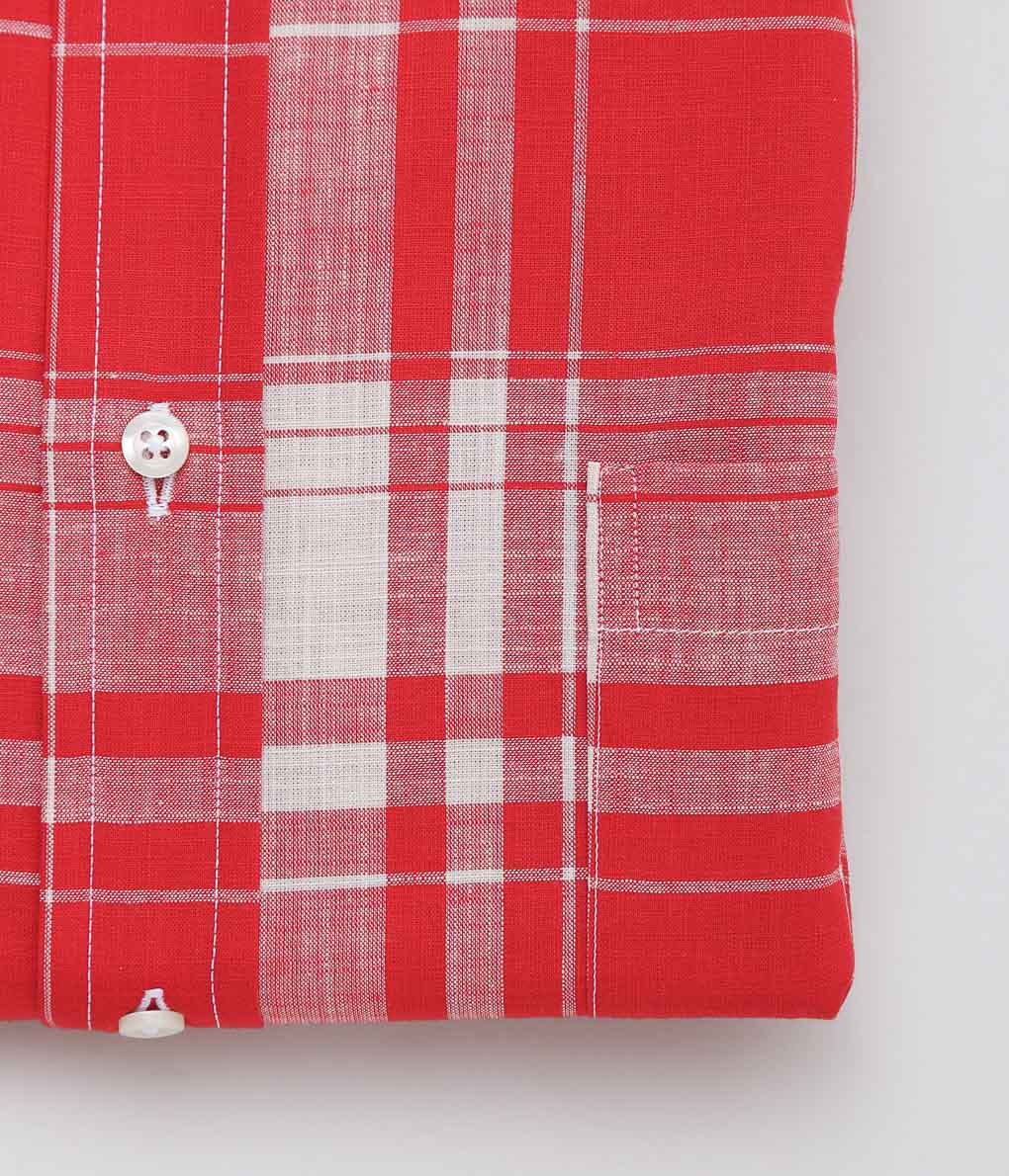 INDIVIDUALIZED SHIRTS ''LIMITED MADRAS(CLASSIC FIT BUTTON DOWN SHIRTS)'' (RED)