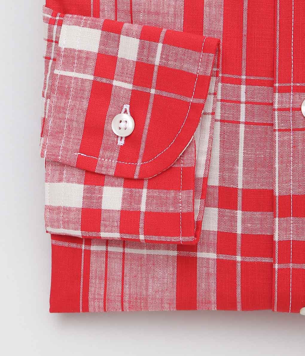 INDIVIDUALIZED SHIRTS ''LIMITED MADRAS(CLASSIC FIT BUTTON DOWN SHIRTS)'' (RED)