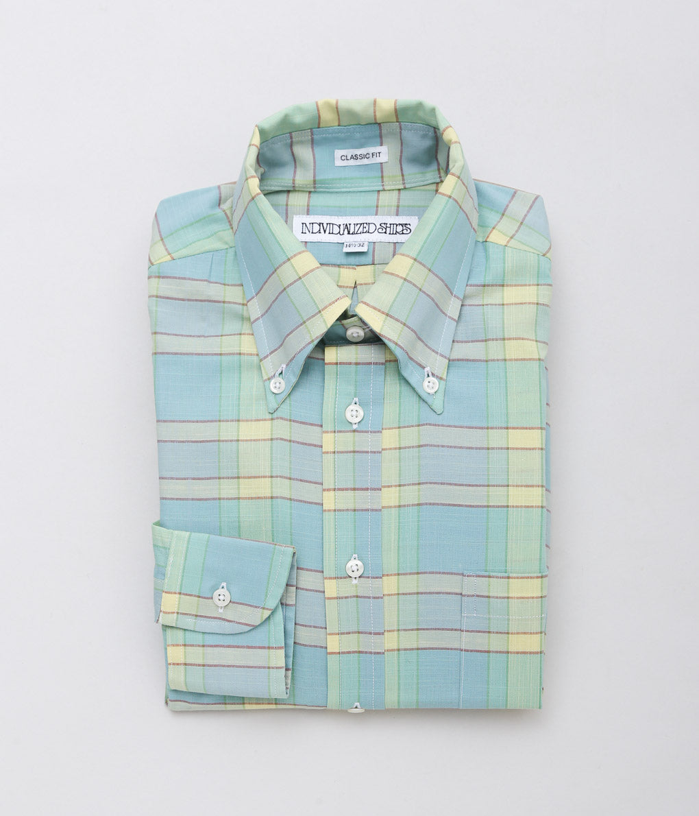 INDIVIDUALIZED SHIRTS ''LIMITED MADRAS(CLASSIC FIT BUTTON DOWN SHIRTS)'' (MINT)