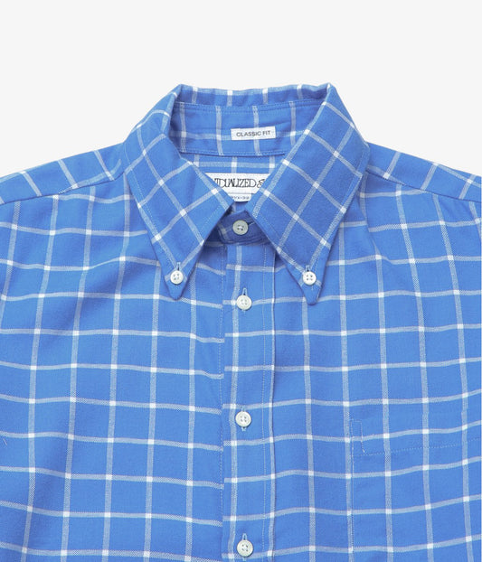 INDIVIDUALIZED SHIRTS ''MANHATTAN GRID(CLASSIC FIT BUTTON DOWN SHIRT)'' (BLUE)