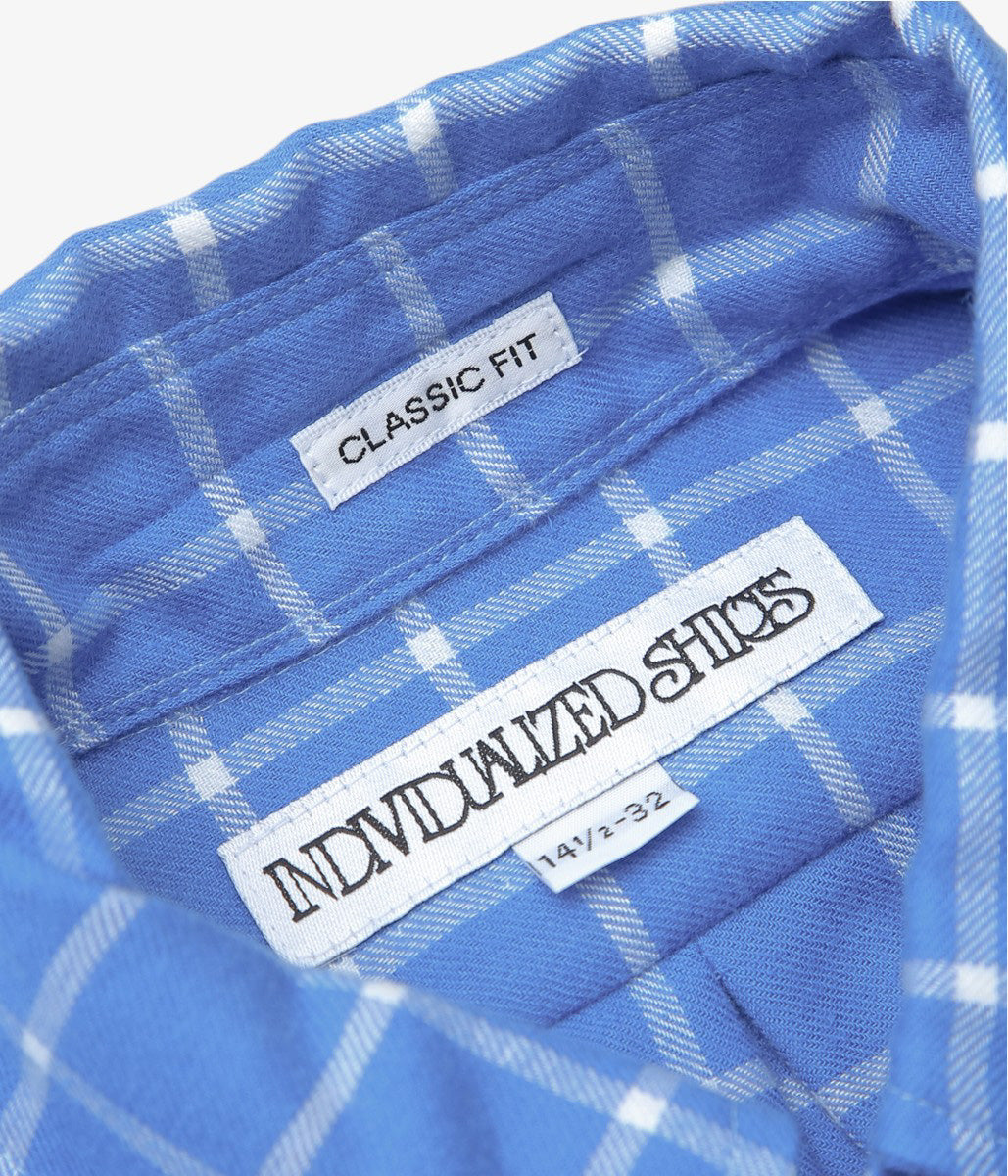 INDIVIDUALIZED SHIRTS ''MANHATTAN GRID(CLASSIC FIT BUTTON DOWN SHIRT)'' (BLUE)