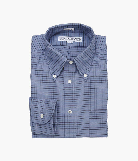 INDIVIDUALIZED SHIRTS ''MILITARY TATTERSALL(CLASSIC FIT BUTTON DOWN SHIRT)'' (BLUE)