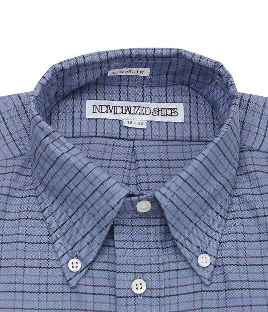 INDIVIDUALIZED SHIRTS ''MILITARY TATTERSALL(CLASSIC FIT BUTTON DOWN SHIRT)'' (BLUE)