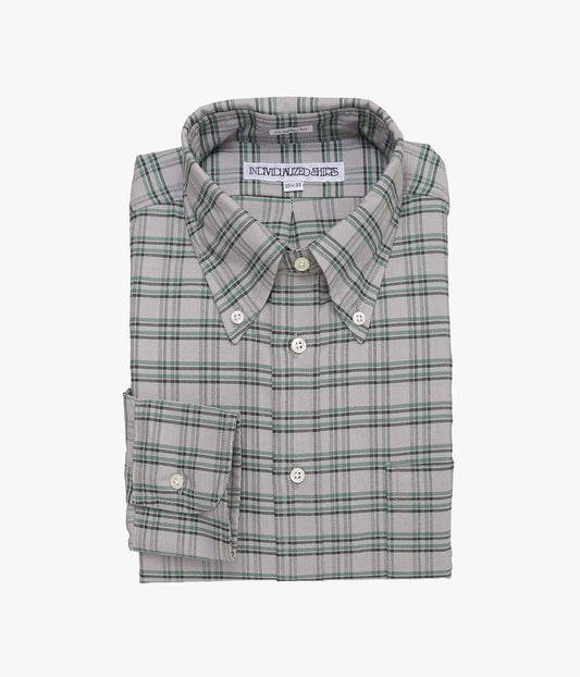 INDIVIDUALIZED SHIRTS ''MILITARY TATTERSALL(CLASSIC FIT BUTTON DOWN SHIRT)'' (GRAY)