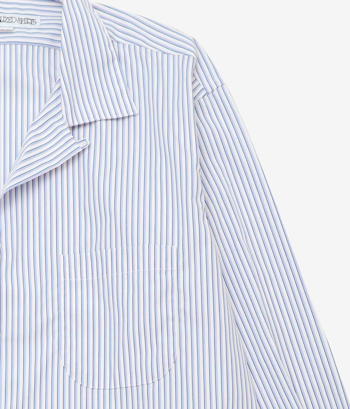 INDIVIDUALIZED SHIRTS ''MULTI STRIPE CAMP COLLAR L/S'' (BLUE/PINK)
