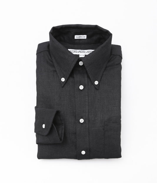 INDIVIDUALIZED SHIRTS ''NEW YORK LINEN(CLASSIC FIT BUTTON DOWN SHIRTS)'' (BLACK)