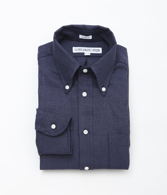 INDIVIDUALIZED SHIRTS ''NEW YORK LINEN(CLASSIC FIT BUTTON DOWN SHIRTS)'' (NAVY)