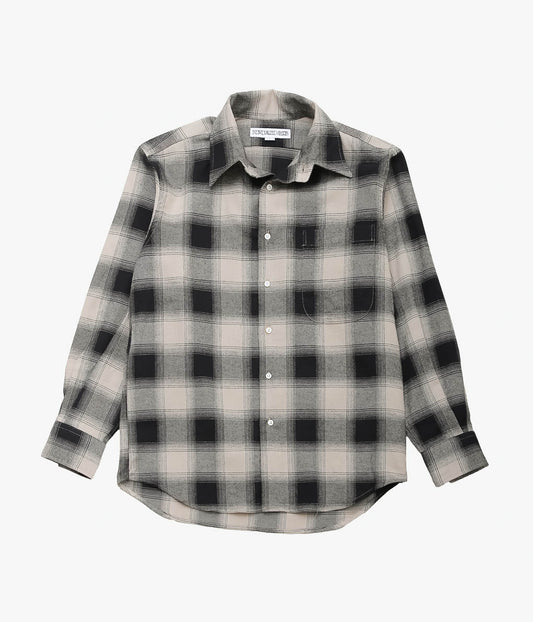 INDIVIDUALIZED SHIRTS ''OMBRE FLANNEL (CABANA COLLAR SHIRT) ''(BEIGE)