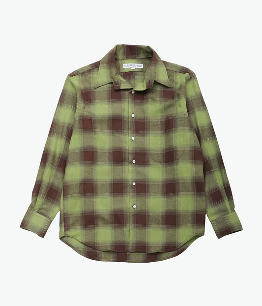 INDIVIDUALIZED SHIRTS 'OMBRE FLANNEL (CABANA COLLAR SHIRT)' (OLIVE)