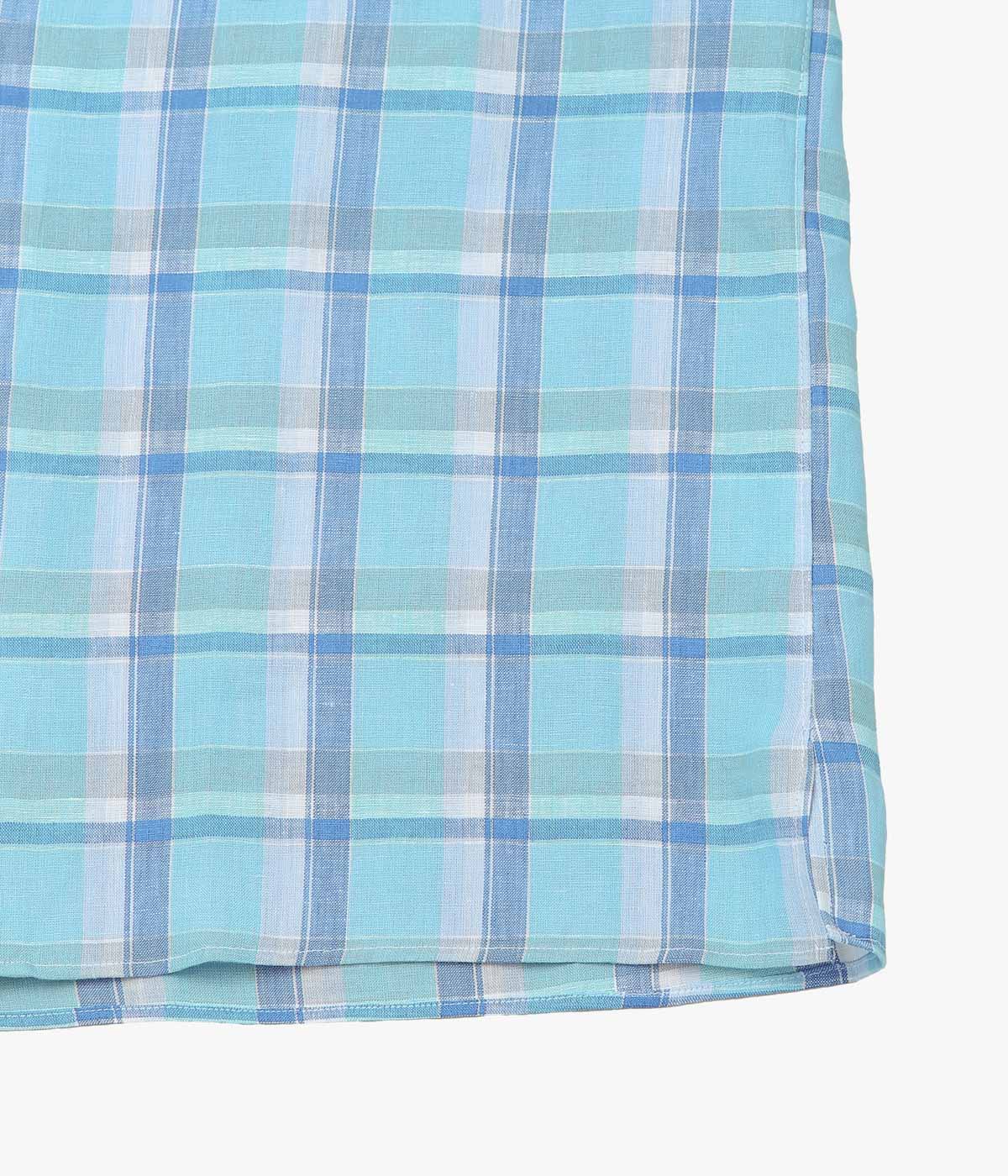 INDIVIDUALIZED SHIRTS ''PALM BEACH (ATHLETIC FIT CAMP COLLAR S/S)'' (BLUE)