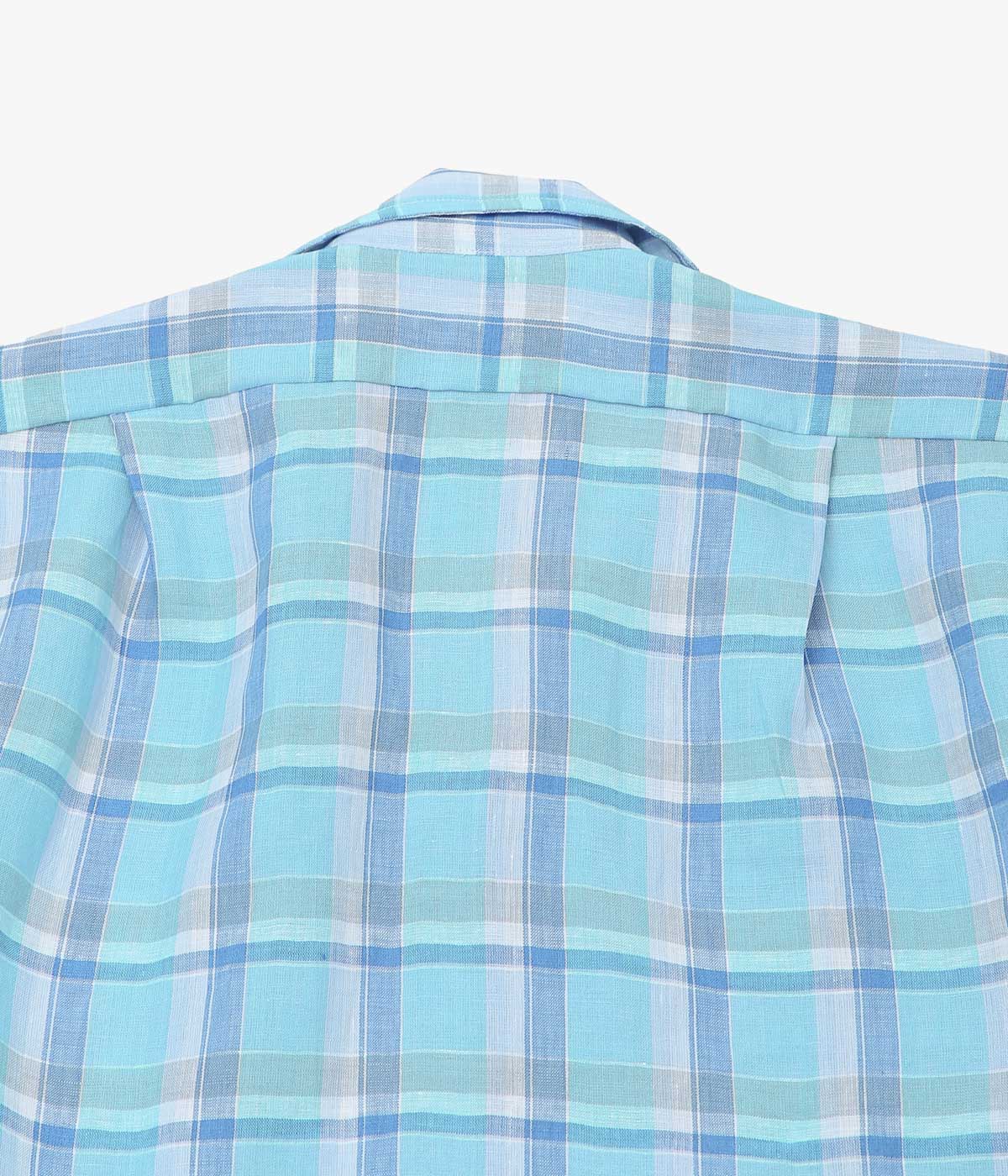 INDIVIDUALIZED SHIRTS ''PALM BEACH (ATHLETIC FIT CAMP COLLAR S/S)'' (BLUE)