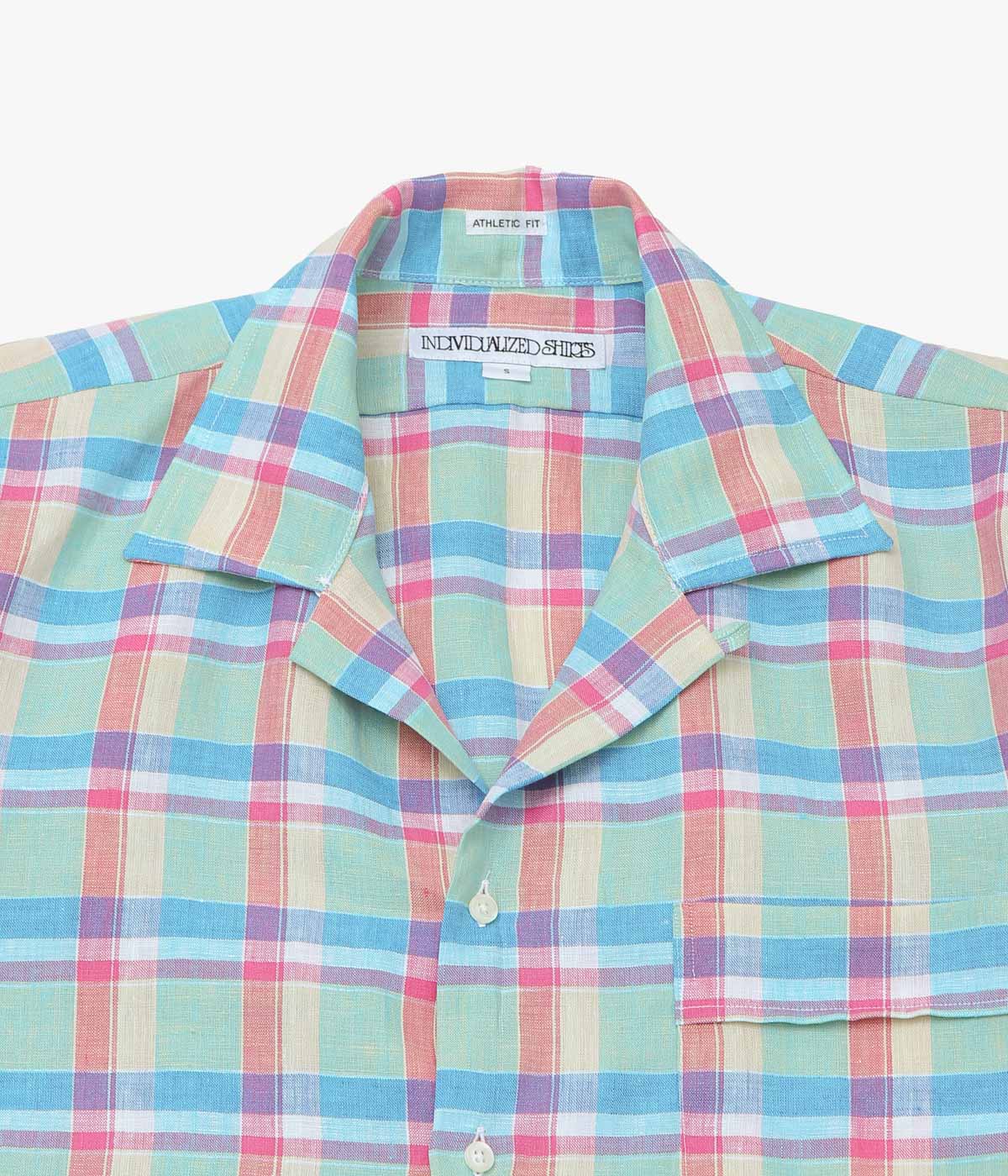INDIVIDUALIZED SHIRTS ''PALM BEACH(ATHLETIC FIT CAMP COLLAR S/S) '' (MULTI)