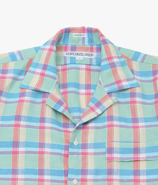 INDIVIDUALIZED SHIRTS ''PALM BEACH(ATHLETIC FIT CAMP COLLAR S/S) '' (MULTI)