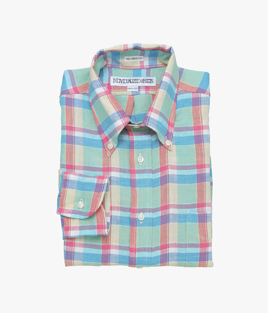 INDIVIDUALIZED SHIRTS "PALM BEACH (RELAXED FIT BUTTON DOWN SHIRT)" (MULTI)