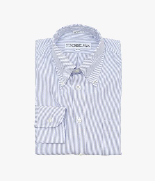 INDIVIDUALIZED SHIRTS ''PENCIL STRIPE (CLASSIC FIT BUTTON DOWN SHIRT)'' (BLUE)