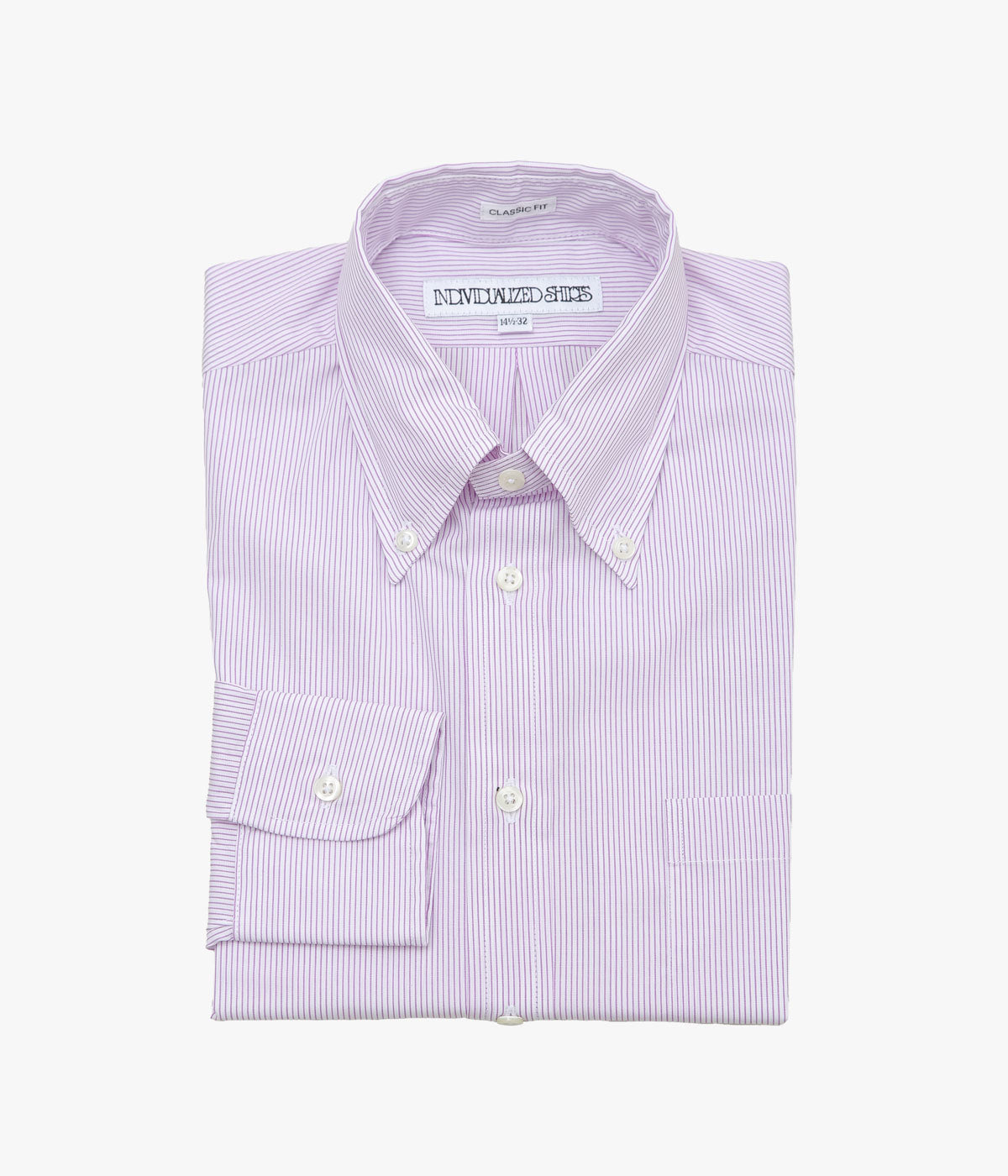 INDIVIDUALIZED SHIRTS ''PENCIL STRIPE (CLASSIC FIT BUTTON DOWN SHIRT)'' (LILAC)