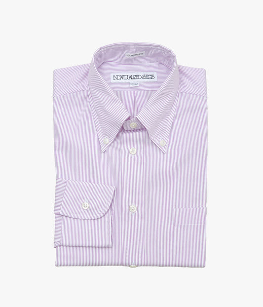INDIVIDUALIZED SHIRTS ''PENCIL STRIPE (CLASSIC FIT BUTTON DOWN SHIRT)'' (LILAC)