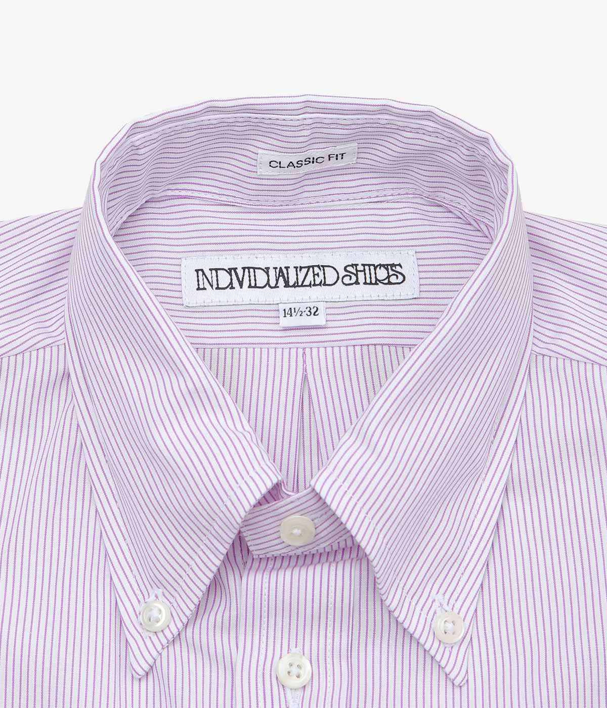 INDIVIDUALIZED SHIRTS ''PENCIL STRIPE (CLASSIC FIT BUTTON DOWN SHIRT)'' (LILAC)
