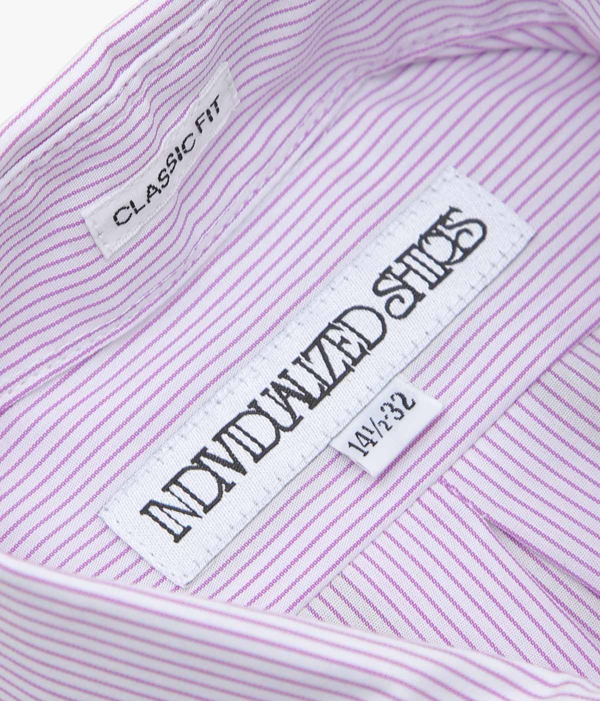 INDIVIDUALIZED SHIRTS ''PENCIL STRIPE (CLASSIC FIT BUTTON DOWN SHIRT)'' (LILAC)