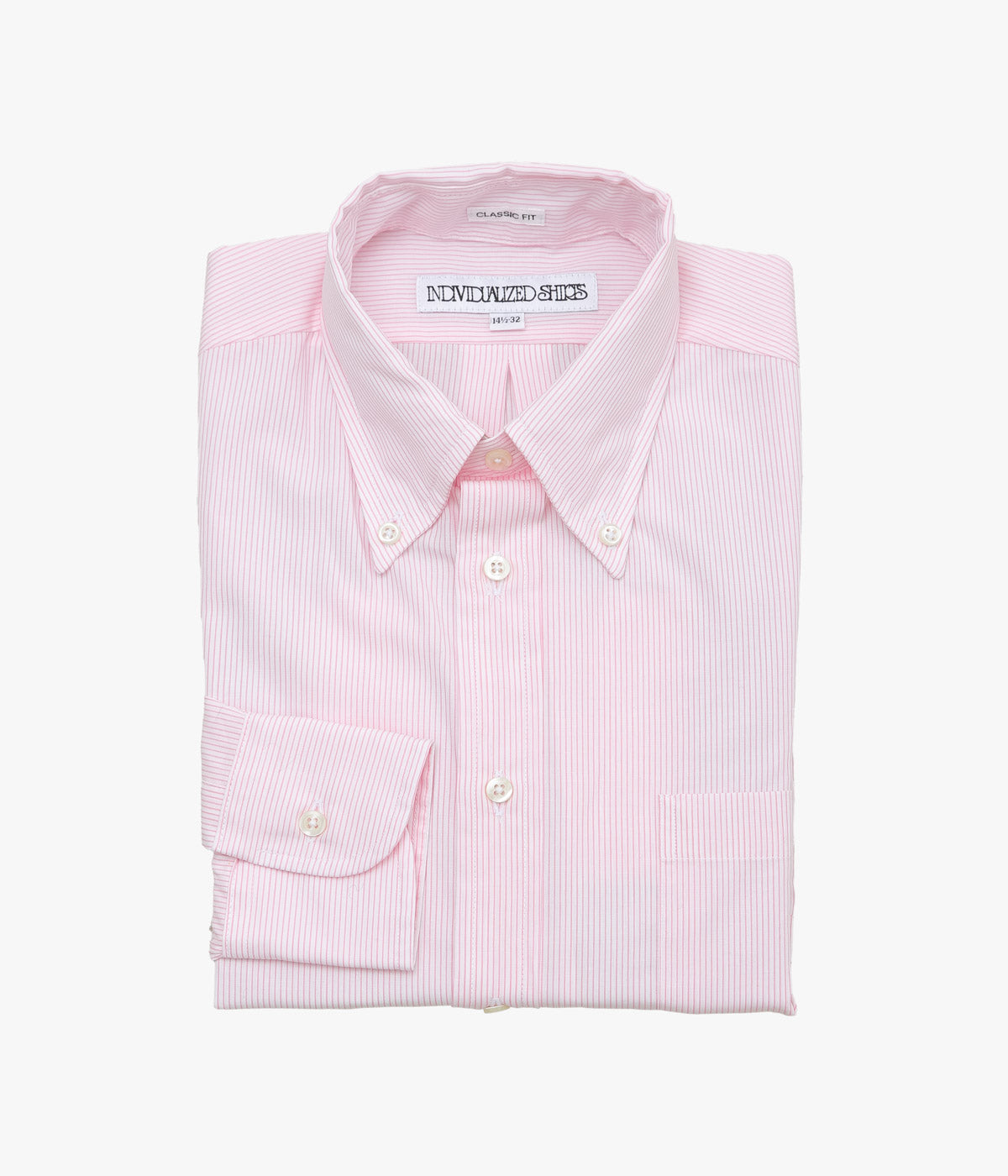INDIVIDUALIZED SHIRTS ''PENCIL STRIPE (CLASSIC FIT BUTTON DOWN SHIRT)'' (PINK)