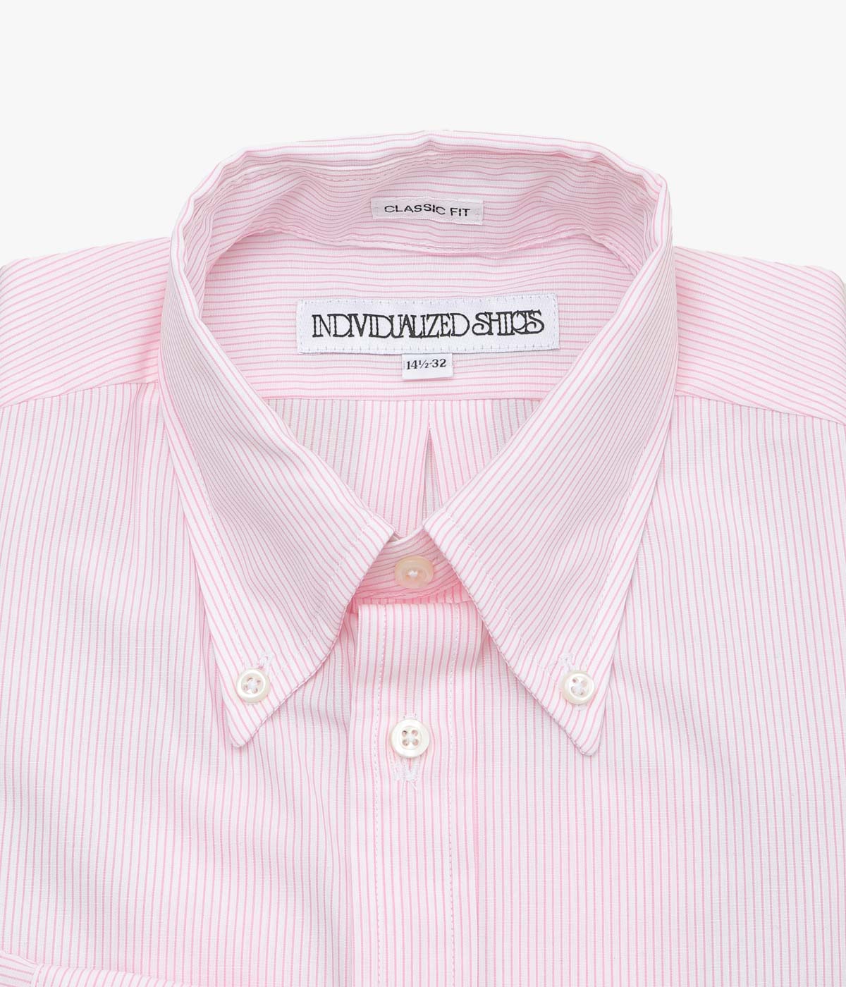 INDIVIDUALIZED SHIRTS ''PENCIL STRIPE (CLASSIC FIT BUTTON DOWN SHIRT)'' (PINK)