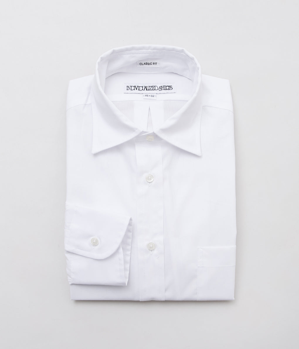 INDIVIDUALIZED SHIRTS ''PIMA BLOAD CLOTH (CLASSIC FIT H7SM MIDIUM SPREAD)'' (WHITE)