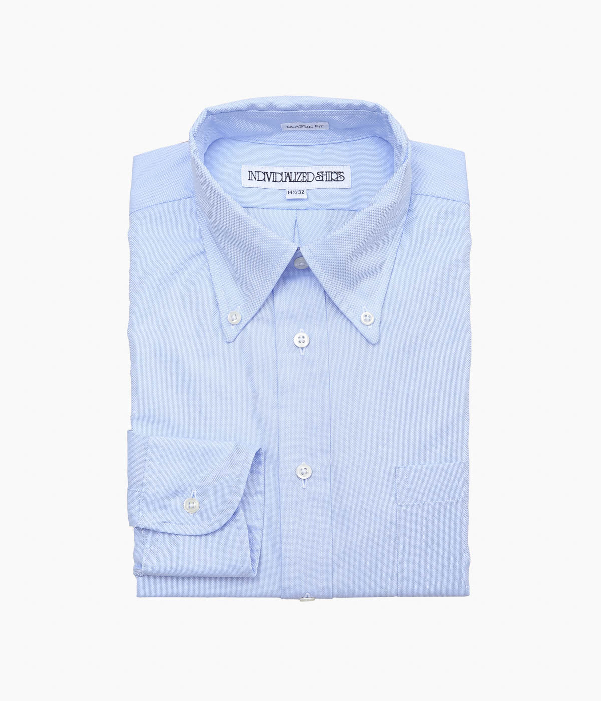INDIVIDUALIZED SHIRTS ''PIMA DOBBY CLOTH(CLASSIC FIT BUTTON DOWN SHIRT)'' (BLUE)