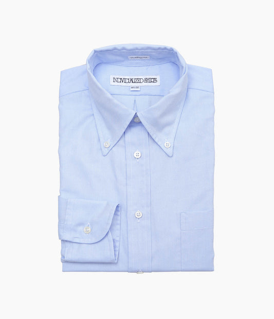 INDIVIDUALIZED SHIRTS ''PIMA DOBBY CLOTH(CLASSIC FIT BUTTON DOWN SHIRT)'' (BLUE)