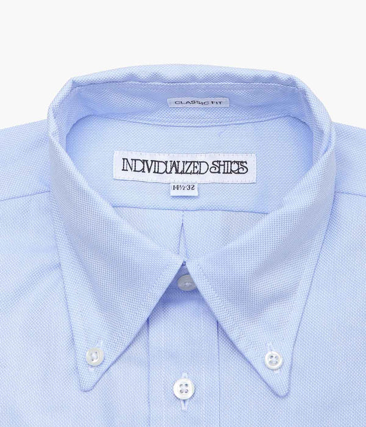 INDIVIDUALIZED SHIRTS ''PIMA DOBBY CLOTH(CLASSIC FIT BUTTON DOWN SHIRT)'' (BLUE)