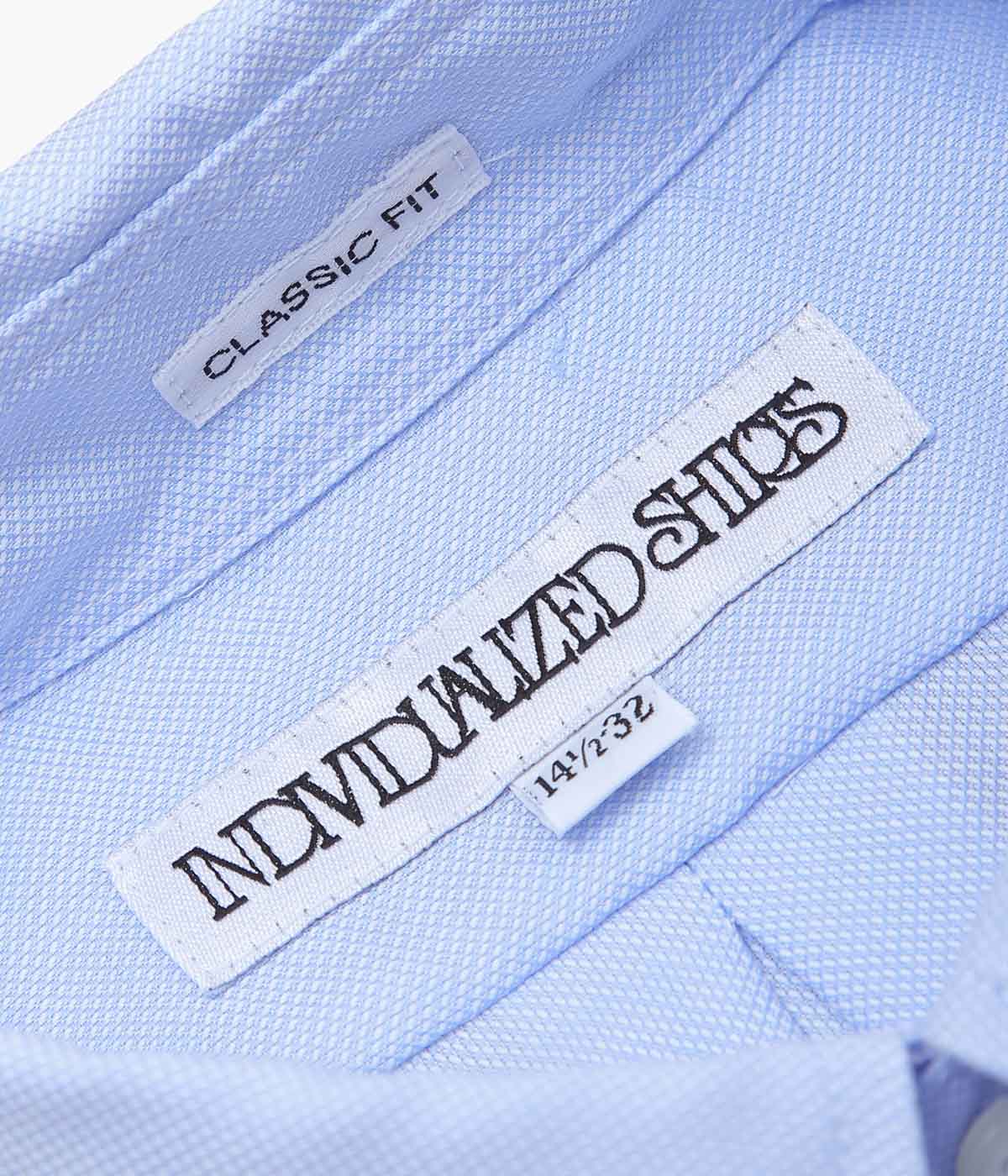INDIVIDUALIZED SHIRTS ''PIMA DOBBY CLOTH(CLASSIC FIT BUTTON DOWN SHIRT)'' (BLUE)