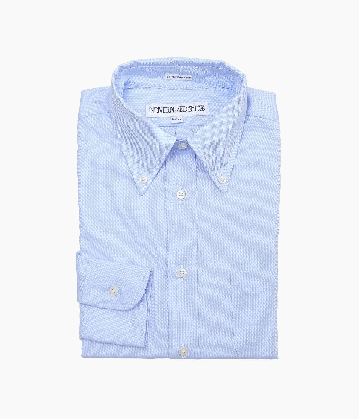 INDIVIDUALIZED SHIRTS ''PIMA DOBBY CLOTH(STANDARD FIT BUTTON DOWN SHIRT)'' (BLUE)