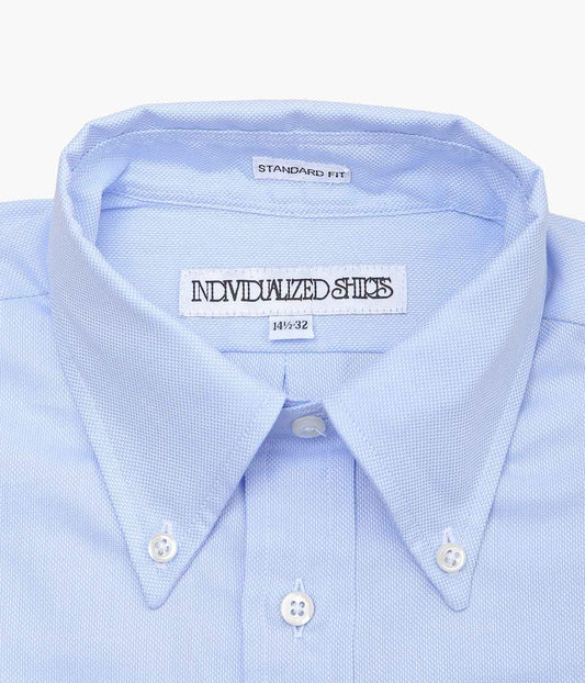 INDIVIDUALIZED SHIRTS ''PIMA DOBBY CLOTH(STANDARD FIT BUTTON DOWN SHIRT)'' (BLUE)