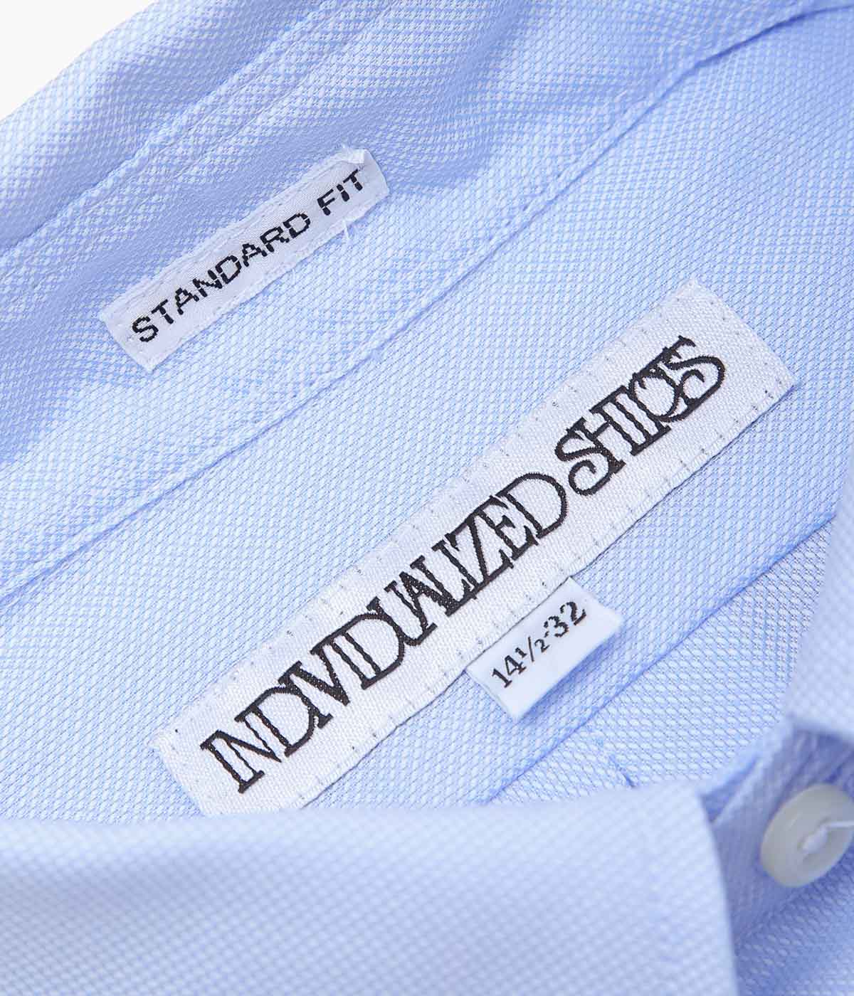 INDIVIDUALIZED SHIRTS ''PIMA DOBBY CLOTH(STANDARD FIT BUTTON DOWN SHIRT)'' (BLUE)
