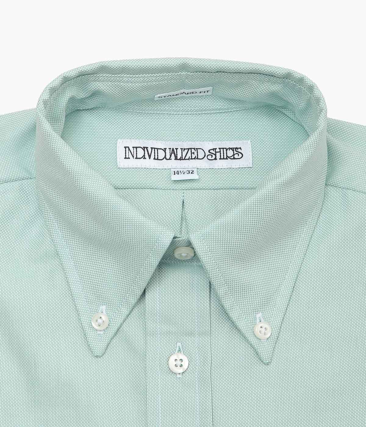 INDIVIDUALIZED SHIRTS ''PIMA DOBBY CLOTH(STANDARD FIT BUTTON DOWN SHIRT)'' (GREEN)