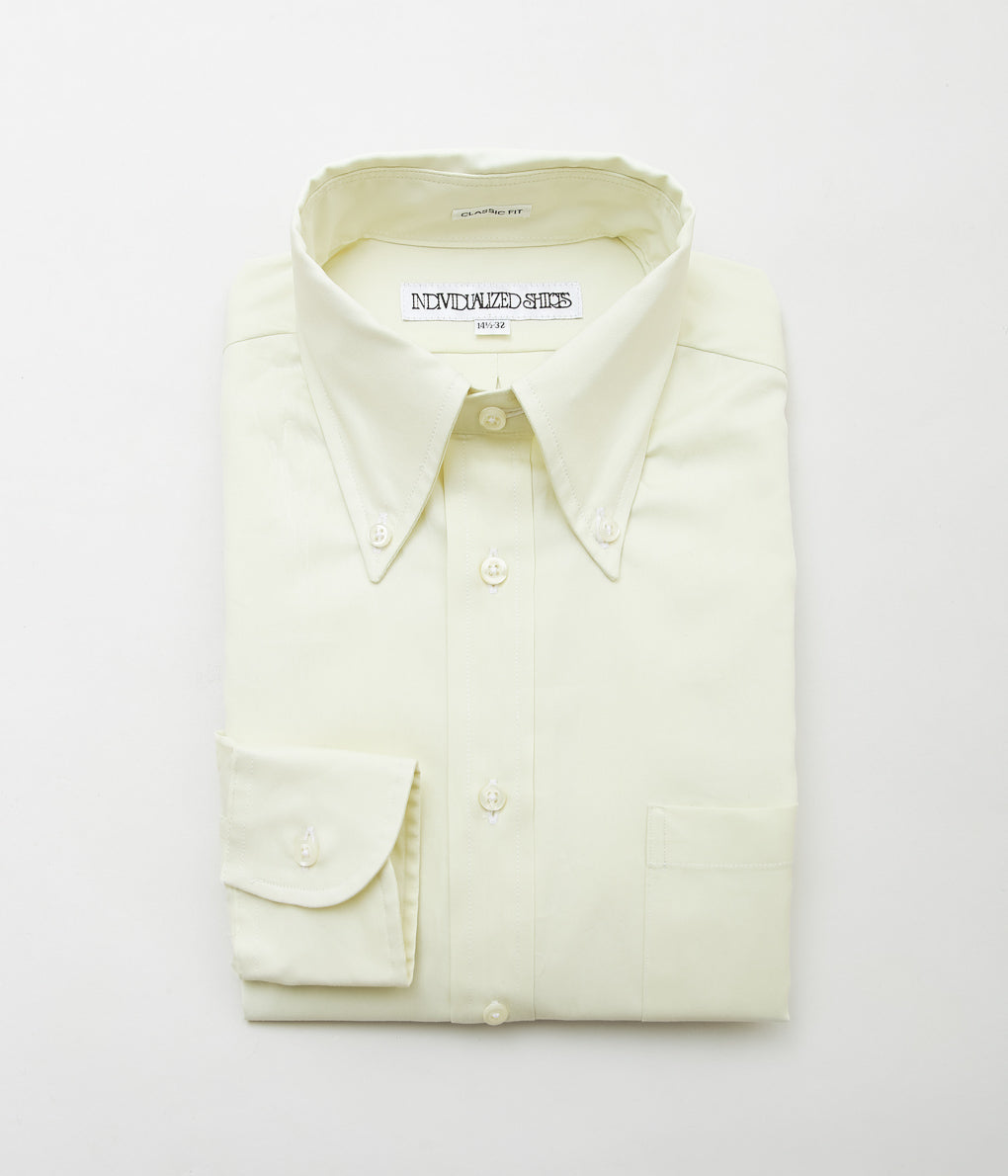 INDIVIDUALIZED SHIRTS ''PINPOINT OXFORD(CLASSIC FIT BUTTON DOWN SHIRT)'' (CREAM)