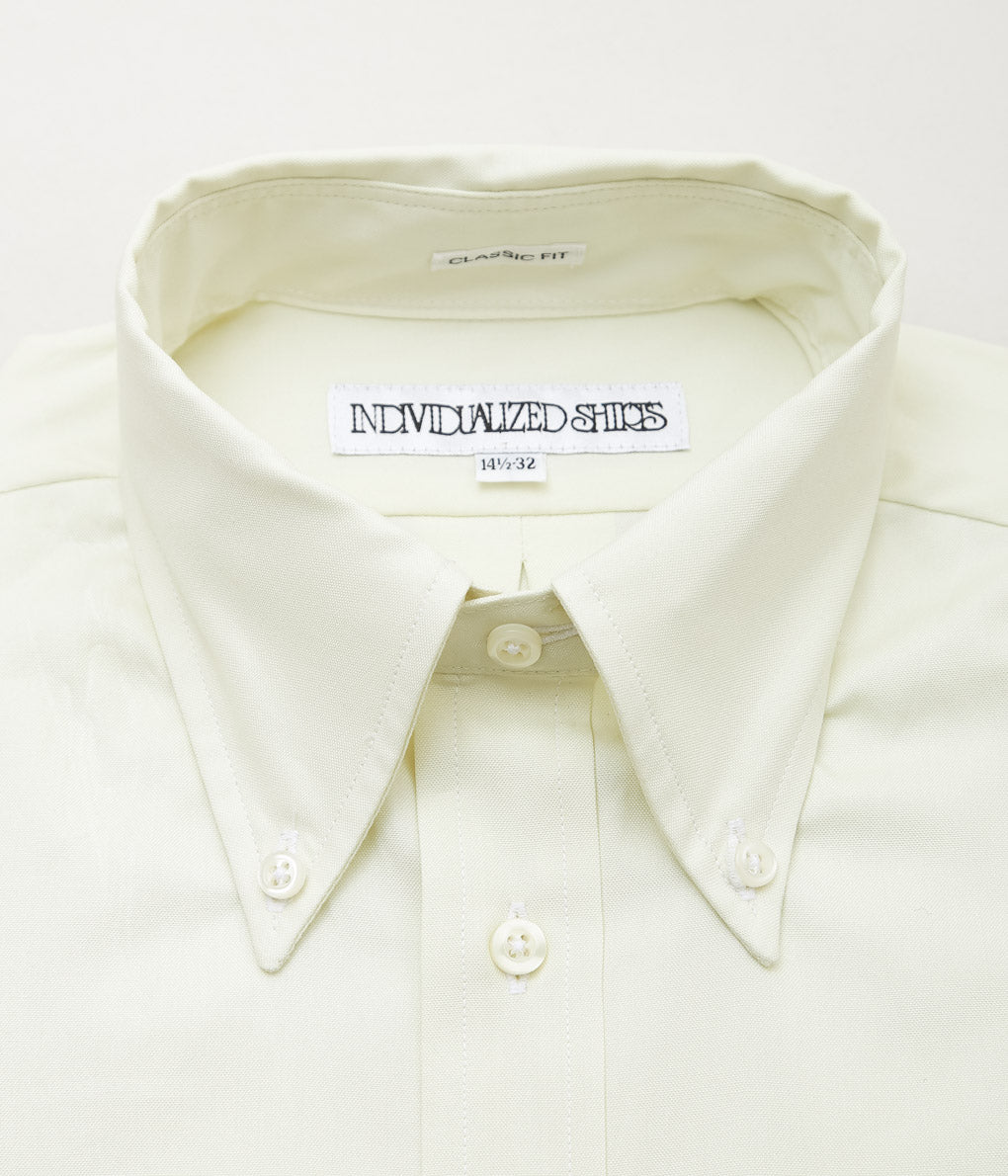 INDIVIDUALIZED SHIRTS ''PINPOINT OXFORD(CLASSIC FIT BUTTON DOWN SHIRT)'' (CREAM)