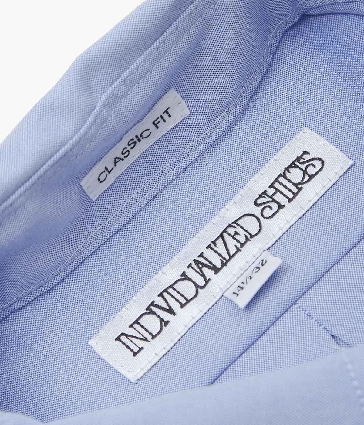 INDIVIDUALIZED SHIRTS ''PINPOINT OXFORD(CLASSIC FIT BUTTON DOWN SHIRT)'' (BLUE)