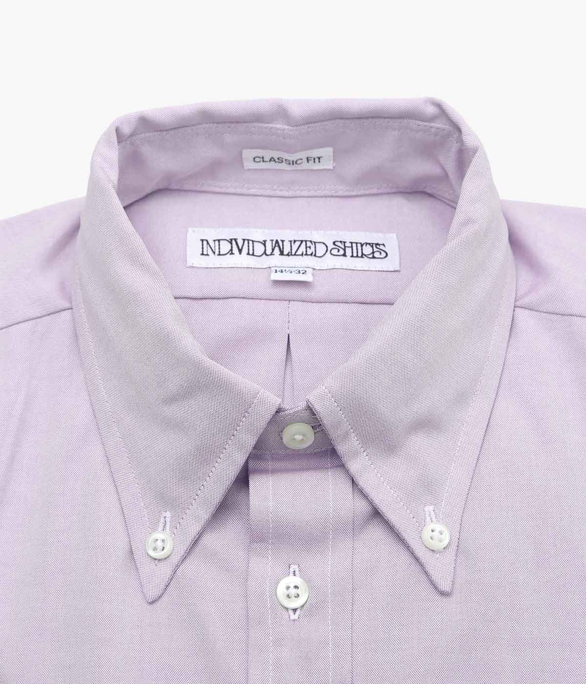 INDIVIDUALIZED SHIRTS''PINPOINT OXFORD (CLASSIC FIT BUTTON DOWN SHIRT)'' (PURPLE)