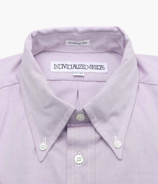 INDIVIDUALIZED SHIRTS''PINPOINT OXFORD (CLASSIC FIT BUTTON DOWN SHIRT)'' (PURPLE)