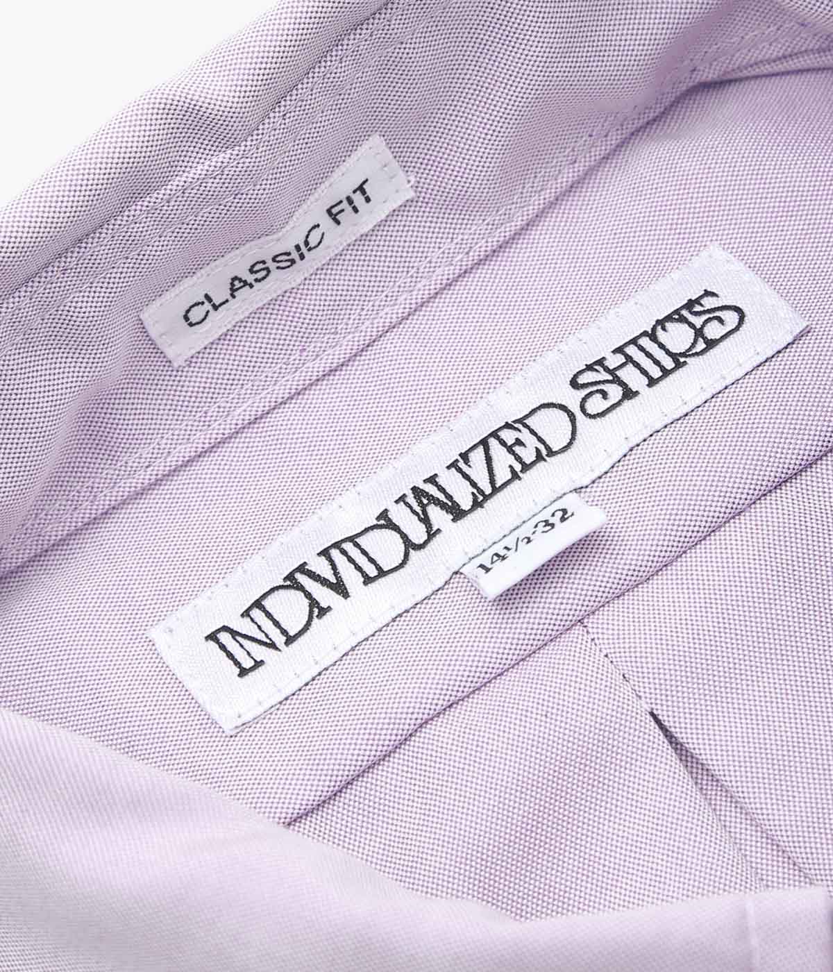 INDIVIDUALIZED SHIRTS''PINPOINT OXFORD (CLASSIC FIT BUTTON DOWN SHIRT)'' (PURPLE)